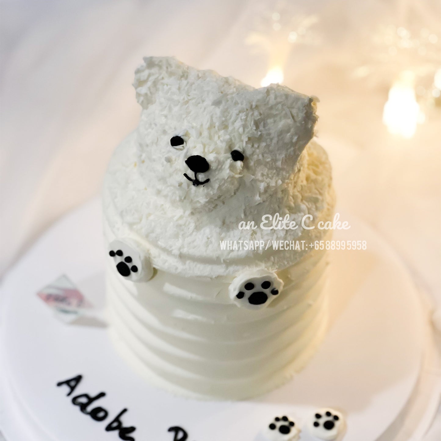 Sculpted 3D Animal Shaped Cake: Polar Bear