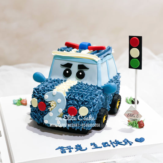 Sculpted 3D Car Shaped Cake: Police Car