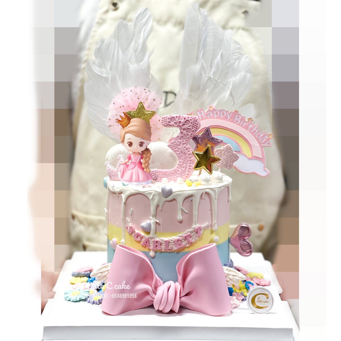 Angel Themed Cake: Angelic Rainbow Delight Cake