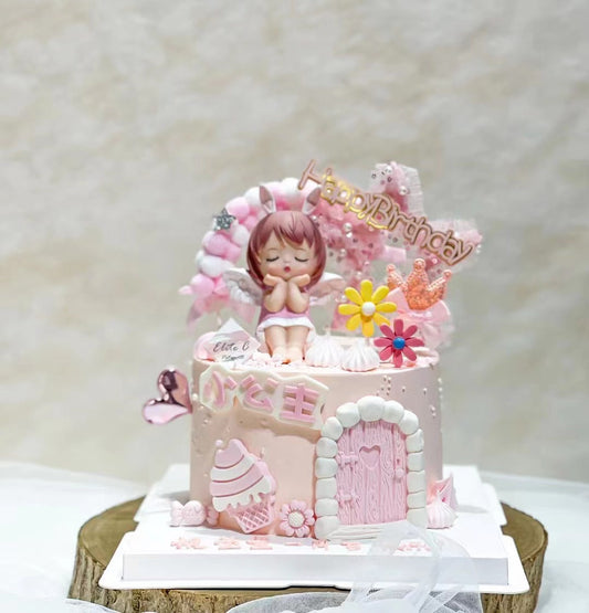 Angel Themed Cake: Angelic Pink Paradise Cake