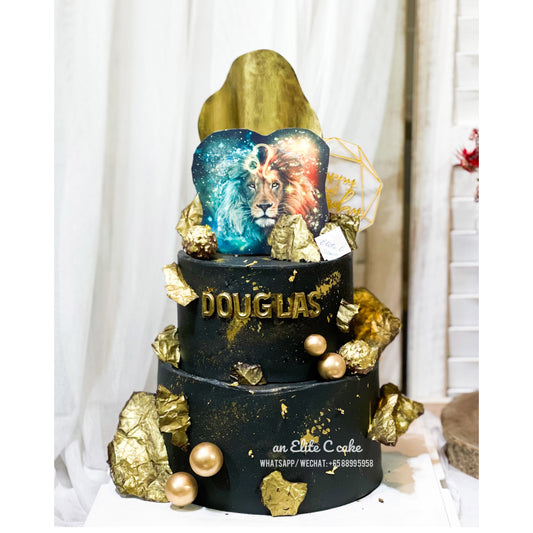 Black Gold Themed Cake: Twilight Treasures Tower Cake