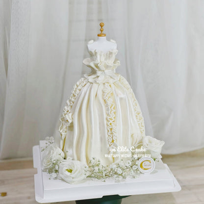 Sculpted Bridal Gown Series Cake: Floral Lady #A