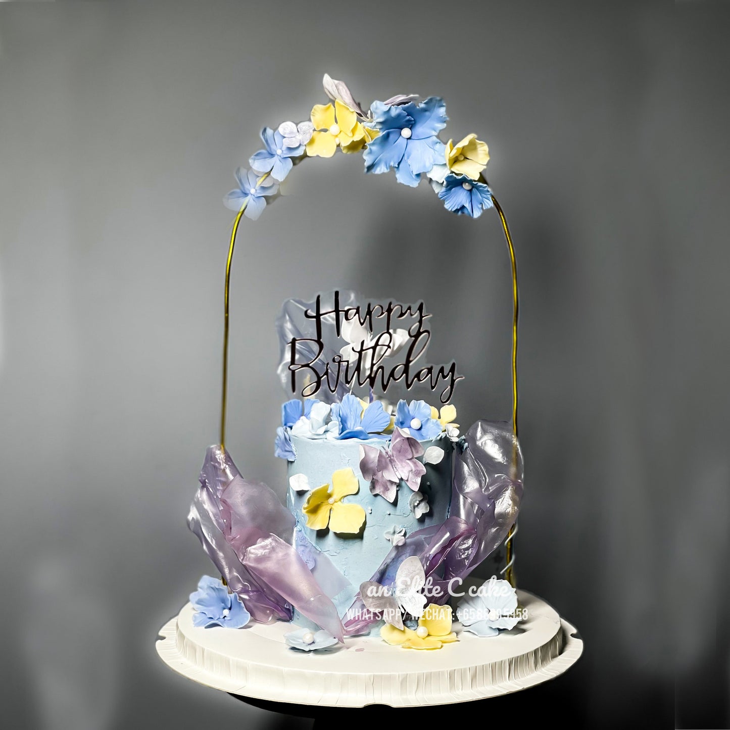 Butterfly Themed Cake: Royal Blue Arch Cake