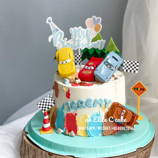 Cartoon Cars Inspired Cake: Party Starts