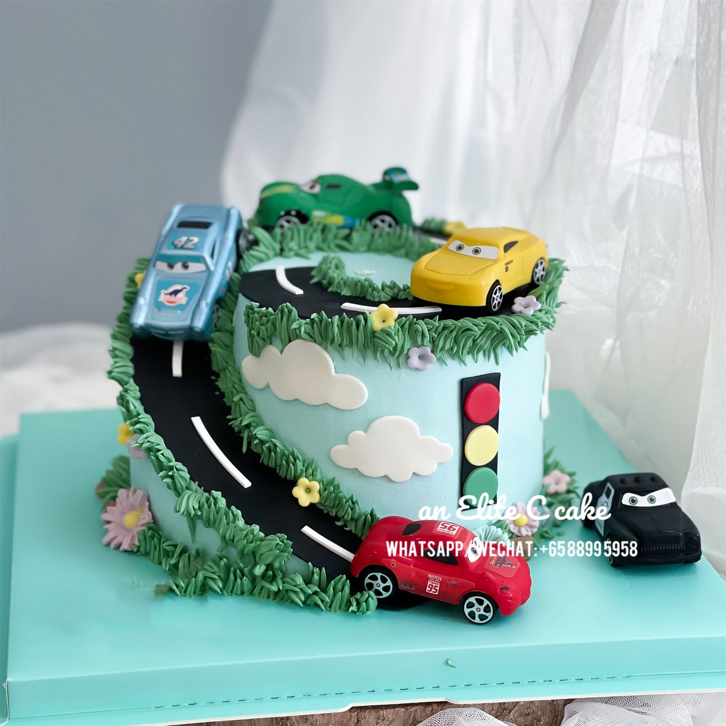 Cartoon Cars Inspired Cake: Racing Slope