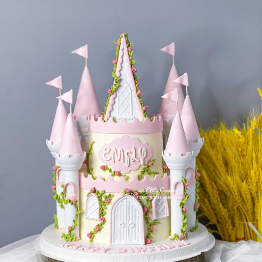 Castle Themed Cake: Rosy Regal Fortress Cake