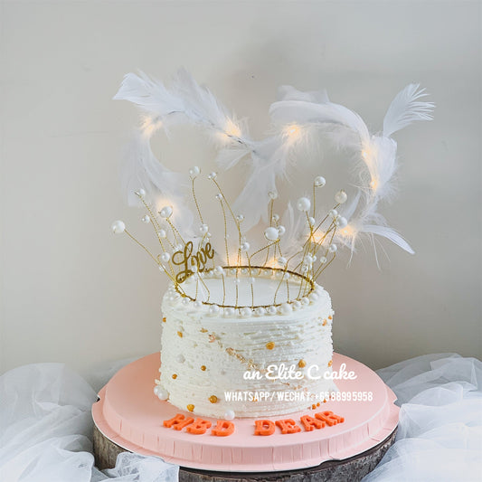 Crown Cake: Pink Cake with Crown Heart