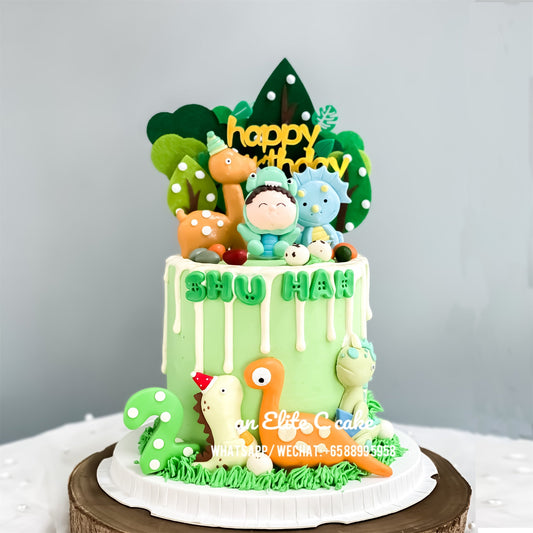 Dinosaur Themed Cake: Cute Dinos Forest