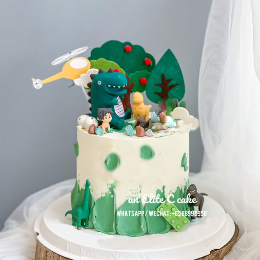 Dinosaur Themed Cake: Helicopsaur Dino World Cake