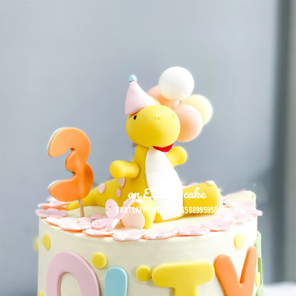 Dinosaur Themed Cake: Yellow Cutie's Celebration Cake
