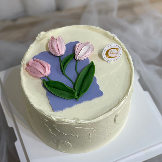 Hand Drawing Cake: Tulip Painting