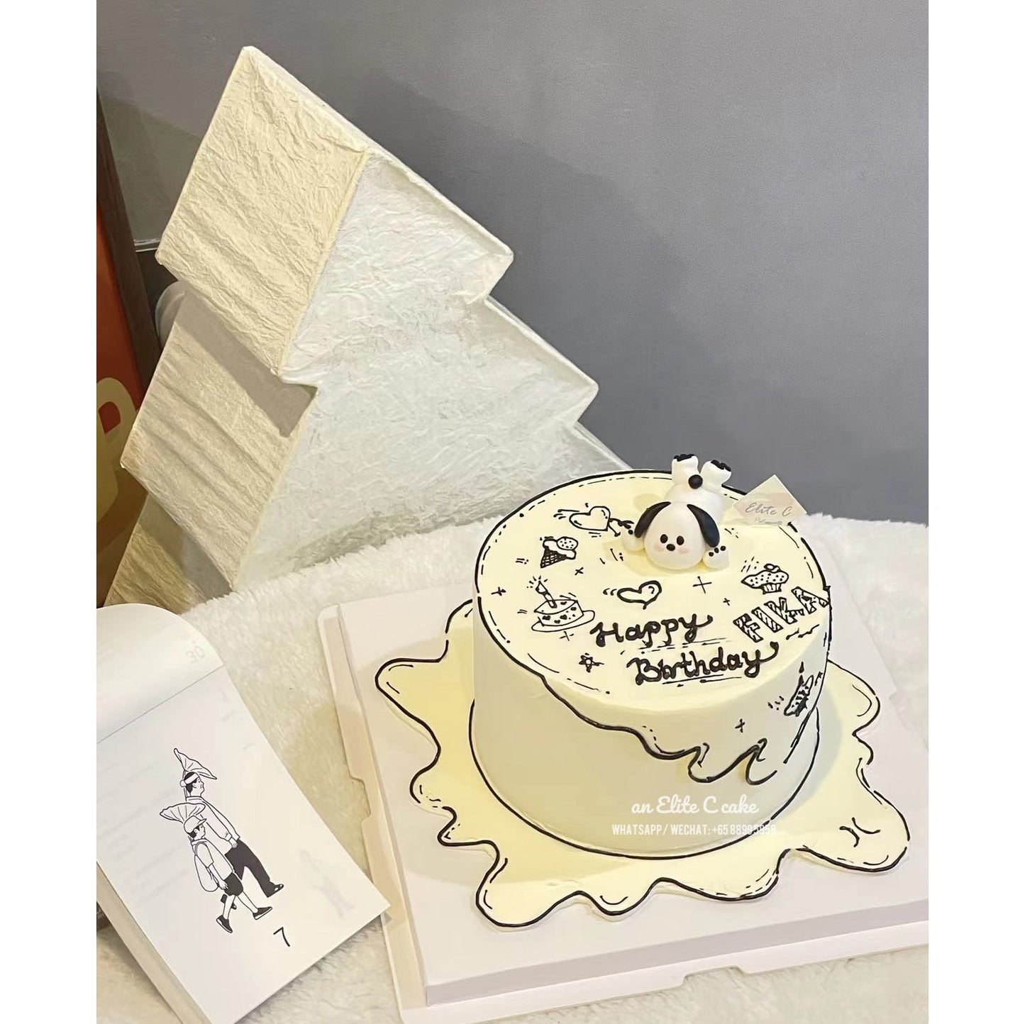 Anime Inspired Hand Drawing Cake: 2D ACG World Drawing