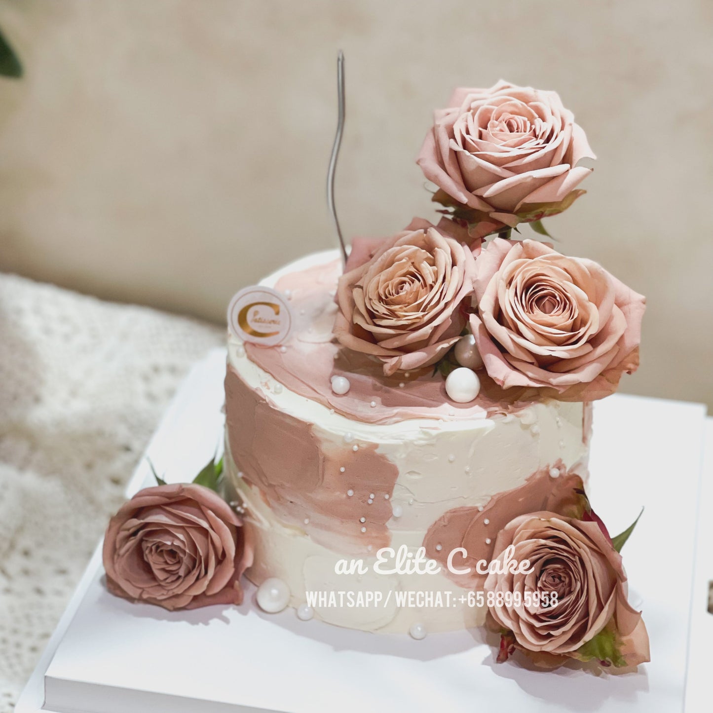 Floral Cake: Cappuccino