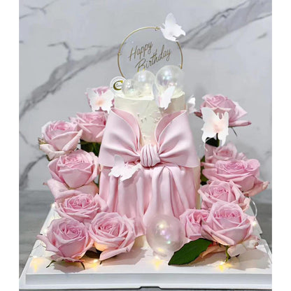 Floral Cake: Pink Rose Fortress