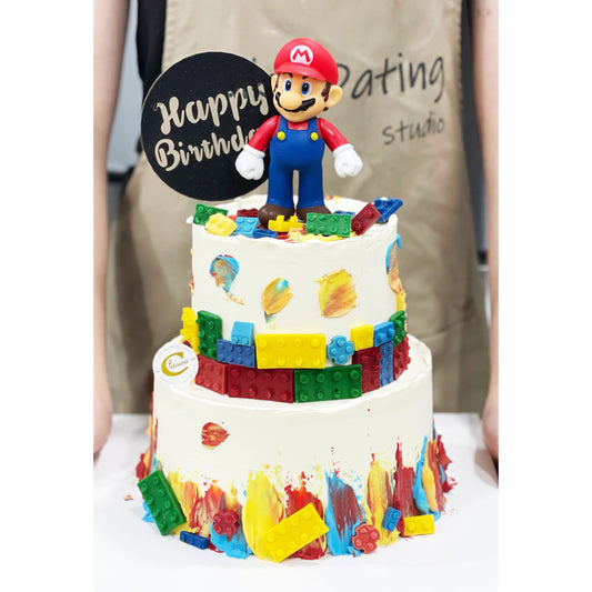 Game M Bro Inspired Double Tier Cake