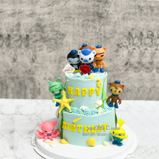 Cartoon Octopus Inspired Cake: Octopus Crew Celebration