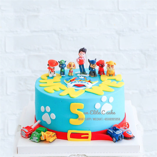 Cartoon Doggies Inspired Cake:  No Big Job