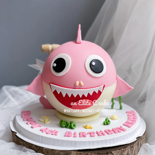 Pinata Cake: Shark Baby Pink