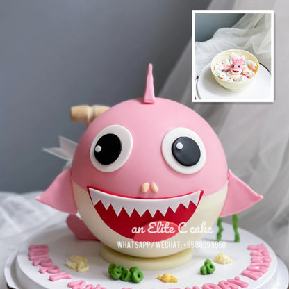 Pinata Cake: Shark Baby Pink