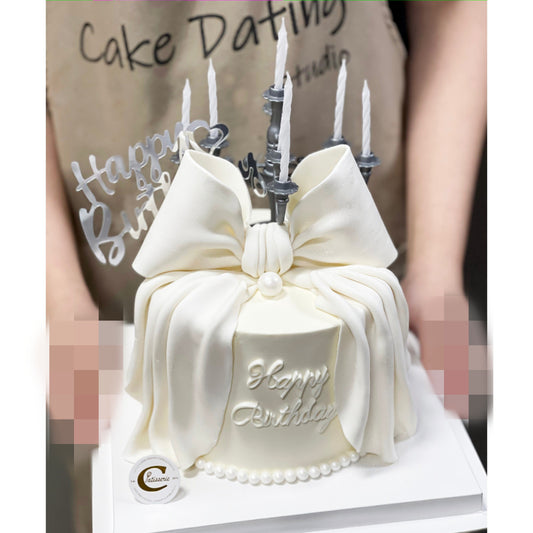 Ribbon Cake: Ribboned Chandelier Enchantment