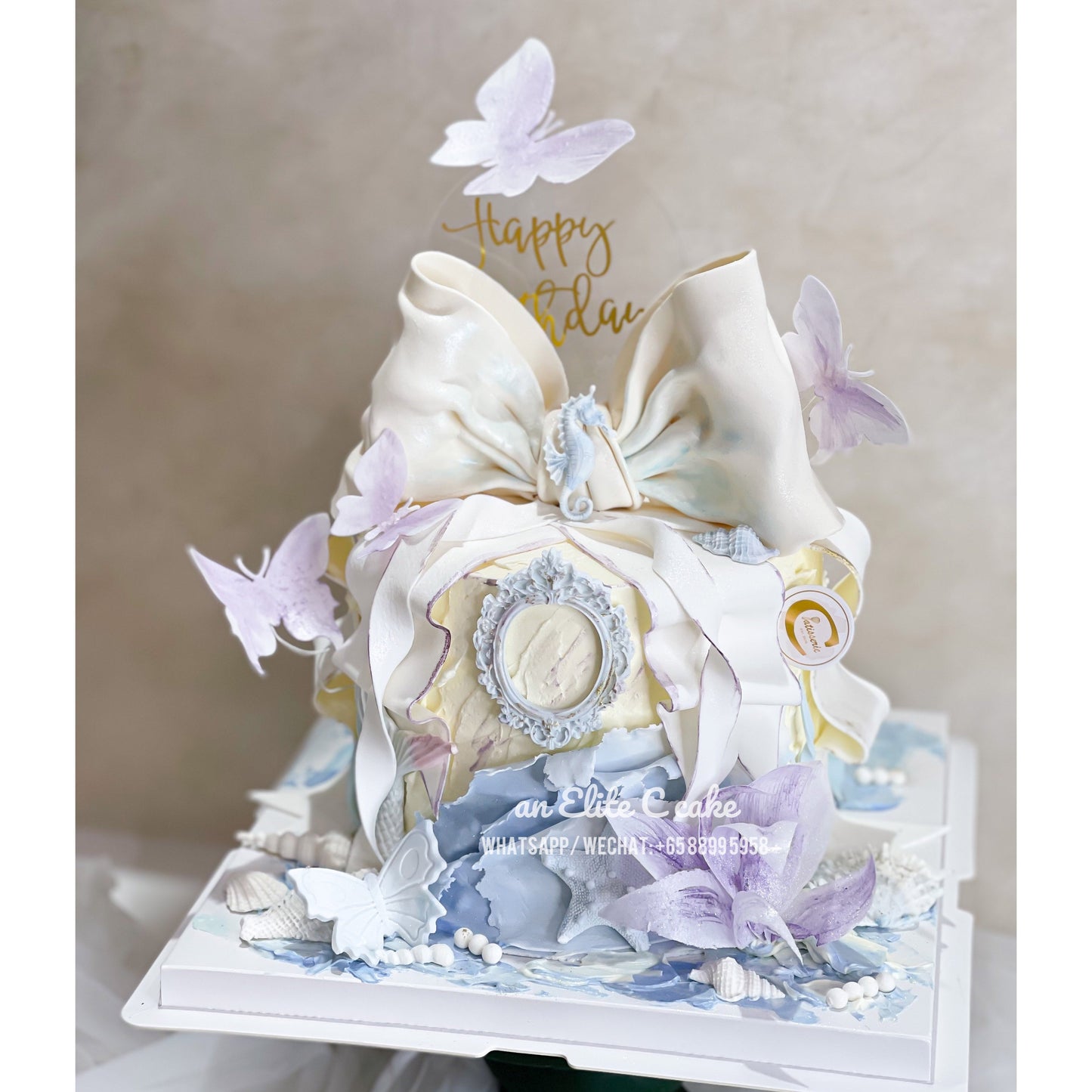 Ribbon Cake: Ribboned Garden Butterflies