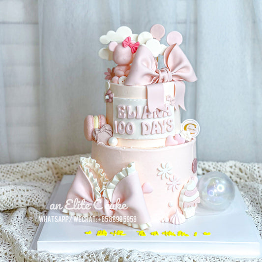 Ribbon Cake: Pink Ribbon Dreamz (Double-Tier)