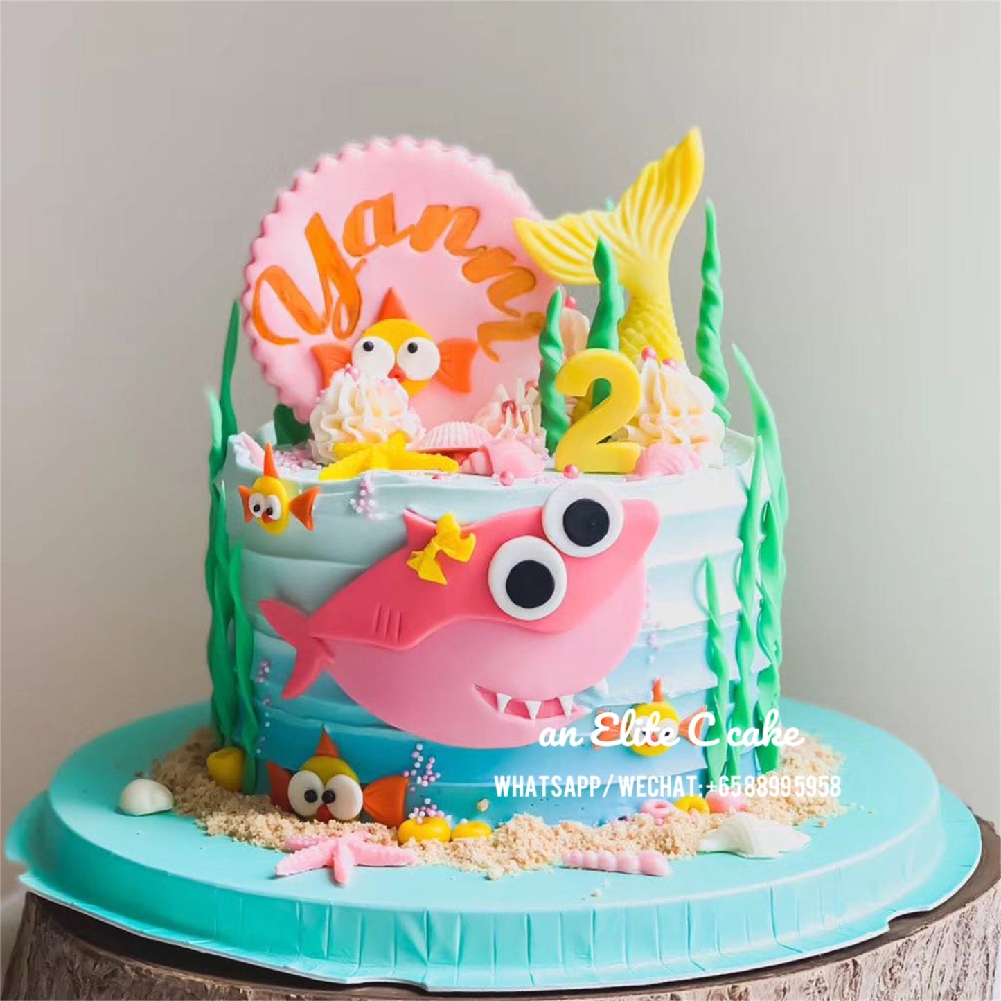 Cartoon Shark Inspired Cake: Pink Teeth Cake