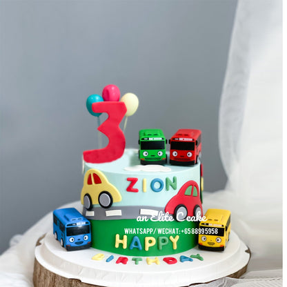 Toy Bus Inspired Cake: Let's Go