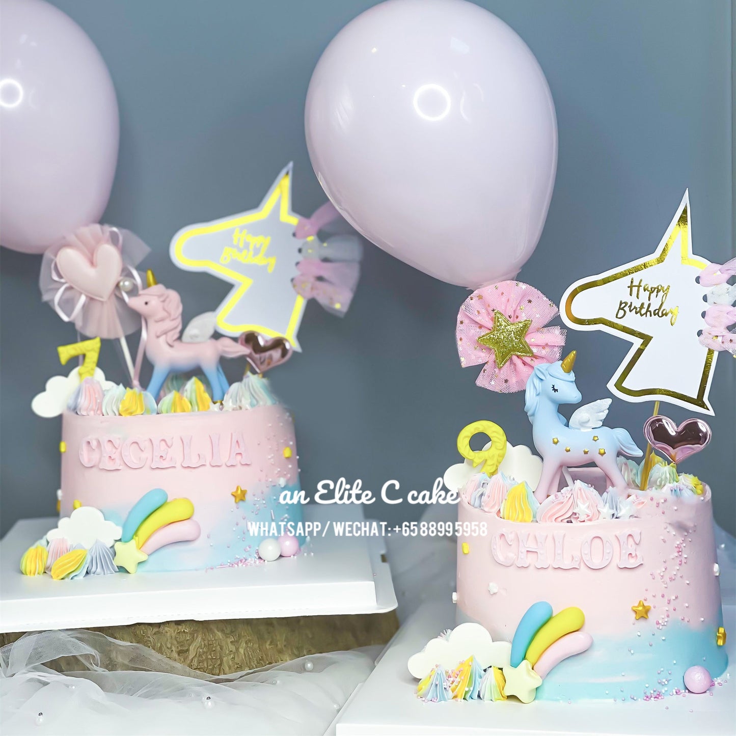 Twins' Cake: Double Unicorns