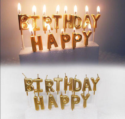 [A] Cake Candle - HAPPY BIRTHDAY (1 set of 13 letters)